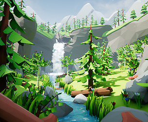 Lowpoly Style Forest Environment