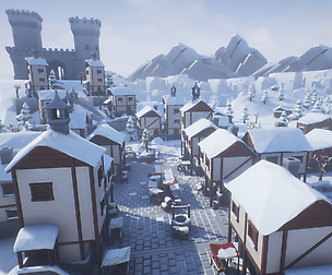 Lowpoly Style Winter Environment