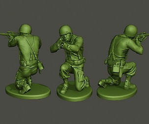 American soldier ww2 Shoot crouched A5