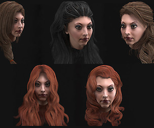 Set female hairstyle 5 types