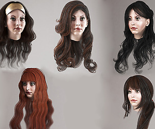 Set woman hairstyle 5 types