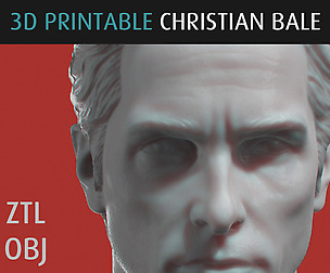 Christian Bale Head - 3D Printable