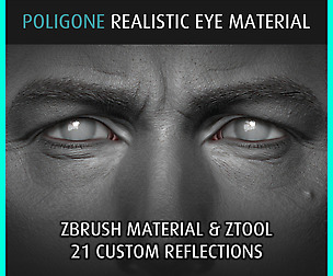 Poligone Realistic Eye Material for ZBrush