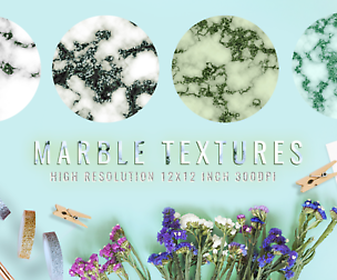 Marble textures digital paper emerald