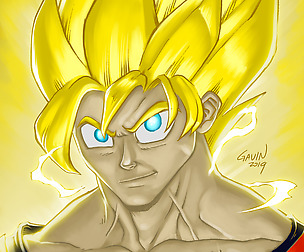 Goku Real-Time Digital Painting Videos