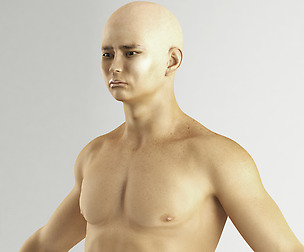 Asian man rigged lowpoly
