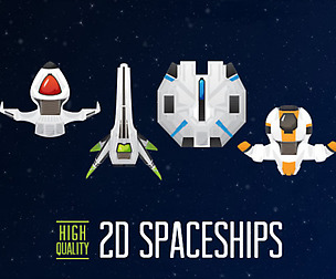 2D Spaceship 4 Pack