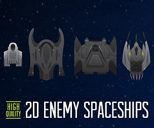 2D Enemy Spaceship (Four Pack)