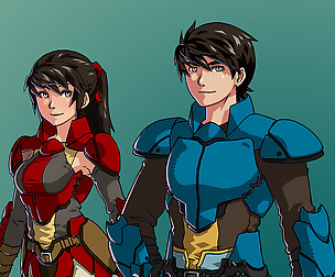 RPG Hero Character - Male and Female Portraits
