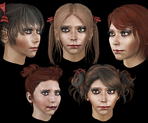Set woman`s hairstyle 5 types