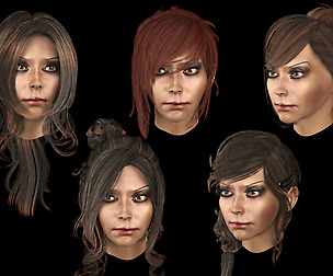 Set female hairstyle 5 species