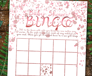 Rose Baby Shower Bingo Games template printables