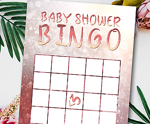 ROSE Babyshower Bingo Cards template