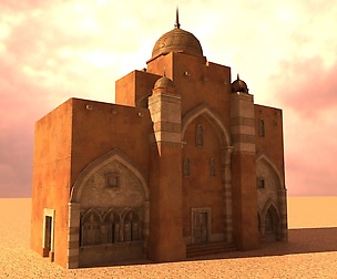 Arabian city hall low-poly