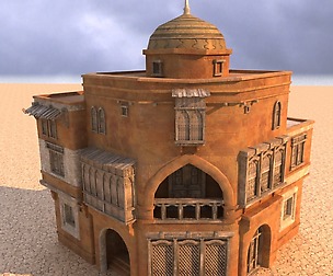 Arabian house  low-poly, desert tavern