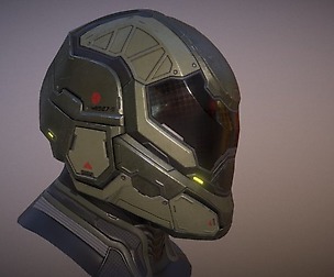 Futuristic soldier helmet