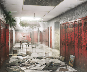 School Corridor Abandoned