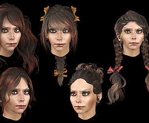 Set woman hairstyle 5 types