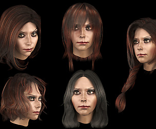 Set woman hairstyle 5 types