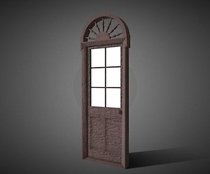 Victorian Glass Door with Toplight