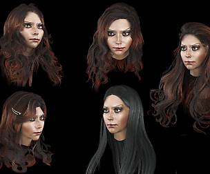 Set woman hairstyle 5 types
