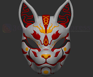 Japanese Fox Mask Demon Kitsune Costume Helmet