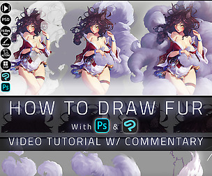 How To Draw Fur (Multiple techniques) W/Commentary