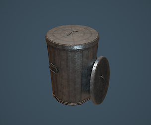 Trash Bin Low Poly / PBR / VR