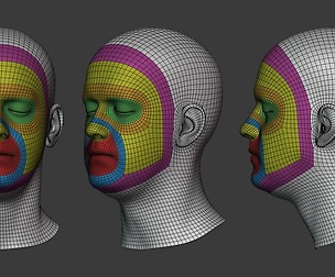 Base Mesh optimized for Facial Rigging