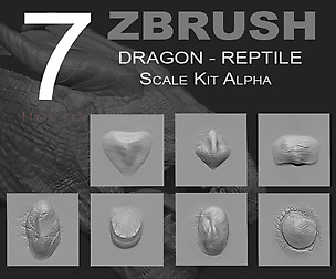 ZBRUSH - Dragon Scale Kit Alpha
