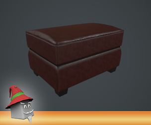 Leather Ottoman Chair Real-time PBR VR