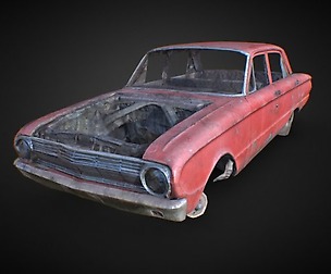 Car Wreck PBR Game Asset