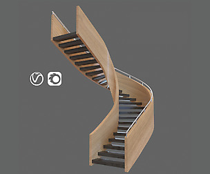 Wooden Spiral StairCase