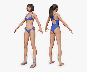 Cartoon Beach Girl