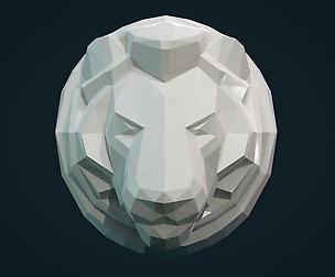 Lion Head low Poly