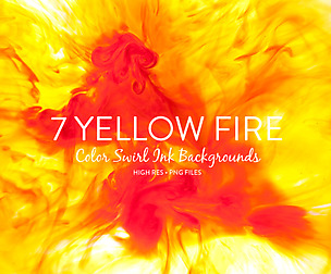 7 Yellow Fire Color Swirl Background Textures