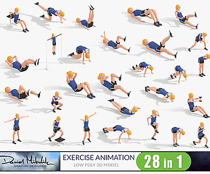 Exercise Animations Bundle Woman