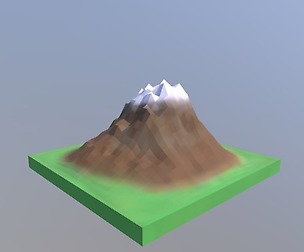 Low Poly Cartoon Stylish Mountain