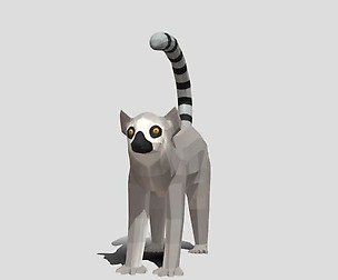 Low Poly Cartoon Ring Tailed Lemur