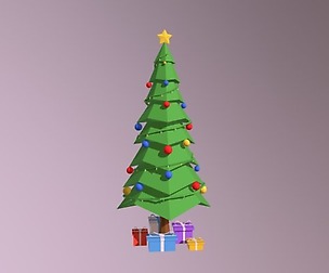 Low Poly Cartoon Christmas Tree
