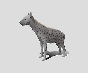 Low Poly Cartoon Hyena