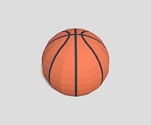 Poly Cartoon Basketball Ball Free