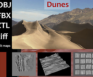 The set for creating 3d scenes with dunes