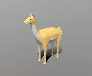 Low Poly Cartoon Llama Guanaco