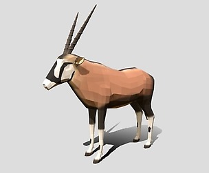 Low Poly Gemsbok Oryx Gazelle