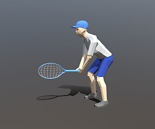 Low Poly Kid Playing Tennis