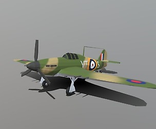Low Poly Hawker Hurricane MK II WW2