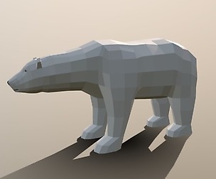 Low Poly Cartoon Polar Bear