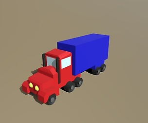 Low Poly Cartoon Toy Truck