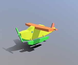 Low Poly Cartoon Hydroplane Toy